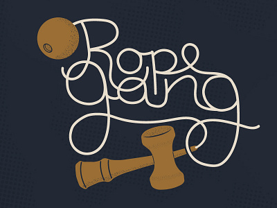 Rope Gang Kendama Gang flat gang icon kendama logo no jumper screen print texture typography vector