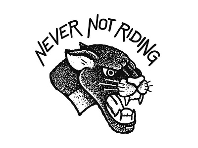 Stipple Panther flat hand drawn panther stipple tattoo type typography vector