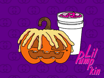 Lil Pump'kin flat halloween hand drawn lean logo october pumpkin typography ui ux vector xanax