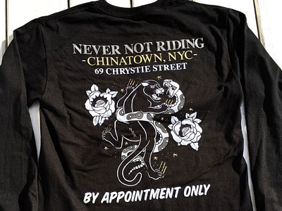 NNR Chinatown Shop Long Sleeve Tee cycling fixed gear flat gold panther rose street wear tattoo