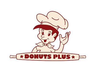 Donuts Plus Logo baker bakery donut doughnut flat logo ui ux vector