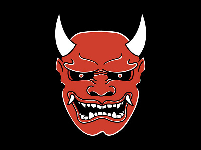 Kanabo mascot demon devil flat japanese logo mascot tattoo ui ux