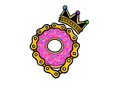 Fixed Kings Donut Race bike cycling decal donut doughnut fixed gear fixie flat logo sticker typography wordmark