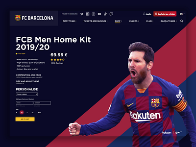 FC Barcelona Store ReDesign barca barcelona branding clean design fc football graphic design merch mockup redesign store ui uiux webpage redesign website