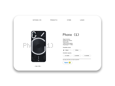 Nothing Webpage Concept Design branding clean design mockup nothing phone 1 redesign spotlight ui uiux ux