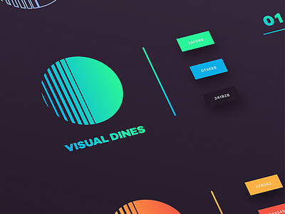 Visual Dines color palette dine gradient identity logo process visual