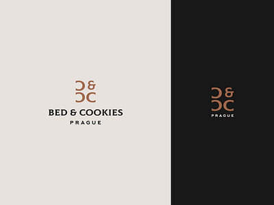 B&C bed cookies hotel identity initial logo luxury typography