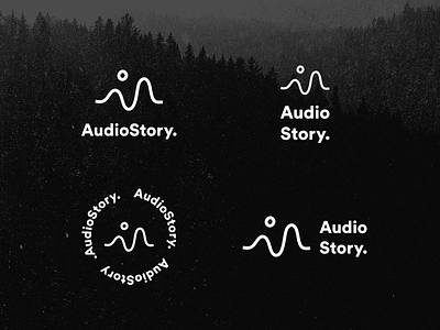 AudioStory. audio audiostory icon identity landscape logo logodesign mood moodle moon mount night sound soundwave story