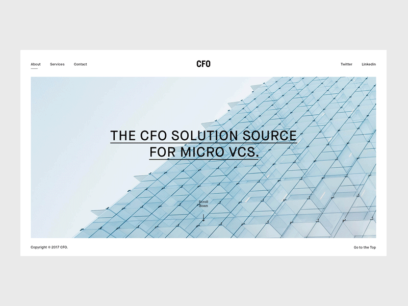 CFO animation finance homepage interface logo typography ui ux web webdesign