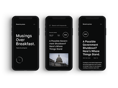 Reveria.press animation homepage interface landing page mobile news press press page responsive typography ui ux web webdesign webpage