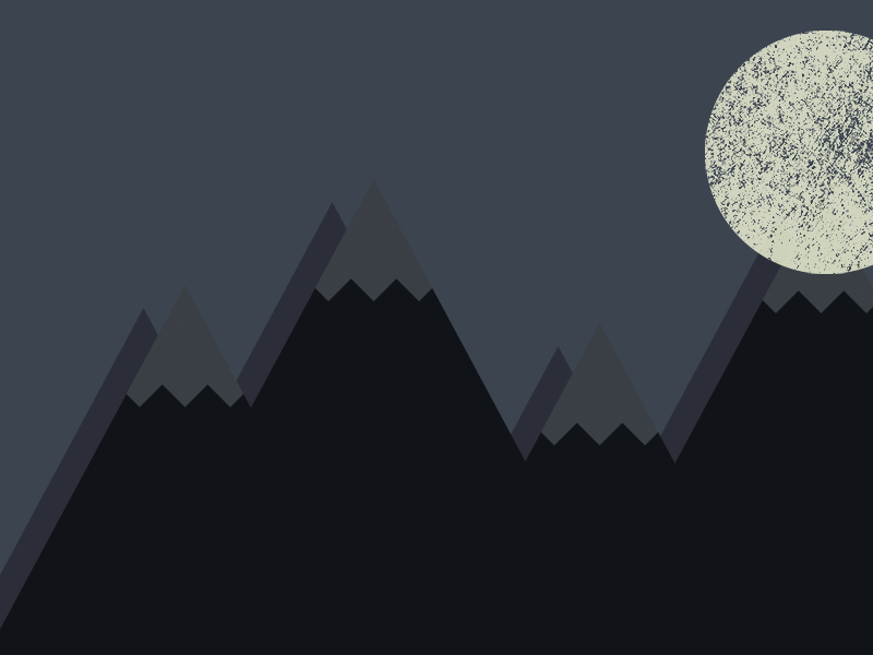 Animated / Mountains / Sun / Moon / Flat animation flat