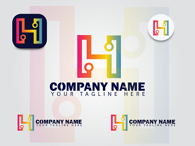 h letter mark logo | modern logon | technology logo app branding design illustration logo logo identidade visual technology logo typography vector