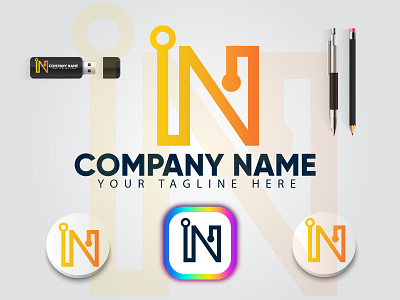 n letter mark logo | modern logo | technology logo