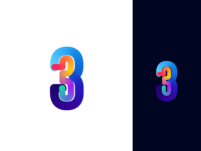 number 3 logo | modern logo | number 3