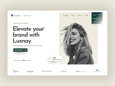Landing page for a design agency - Luxnay. branding design graphic design typography ui ux