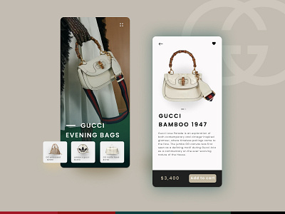 Shopping page for a luxury brand - Gucci app branding design graphic design logo typography ui ux vector