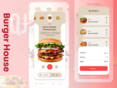 Burger House adobexd burger figma food mobile mobile application online restaurant sketch uiux design