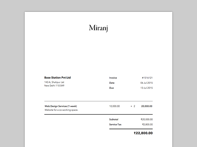 Invoice avenir next bill invoice stationery