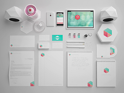 Marmal Brand Identity 3d brand flat hexagon identity marmal maya software ui vray web white