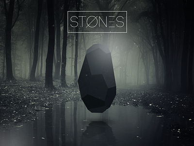 STONES artwork & logo artwork black jewelry logo low poly lowpoly minimal stone typography