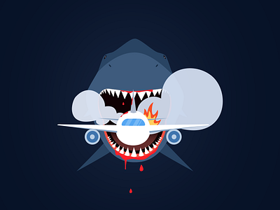 Aircraft & shark illustration 插图