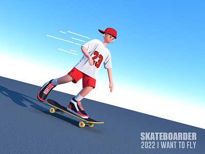 Skateboarder 3d c4d illustration oc octanerender