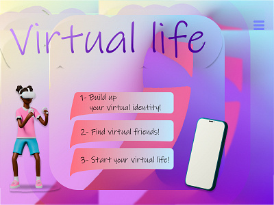 Virtual life figma gradient graphic design ui design virtual