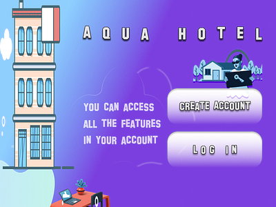 Aqua Hotel part 2 button color design gradient graphic design hotel illustration typography ui ui design