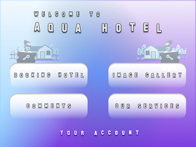 Aqua Hotel part 1 color design figma gradient graphic design hotel illustration project ui ui design