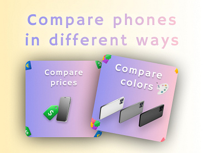 Compare Phones adobe xd color colors design figma gradient graphic graphic design phone