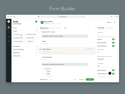 Form Builder Tool app fields flow form input script ui