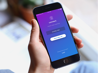 Connect - Instant Video Meetings app gradient ios login mobile videomeetings.