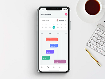 Calendar Dashboard appointment calendar mobile ui