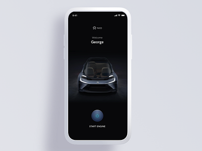 Concept Car App ai app car concept dark minimal mobile nio start