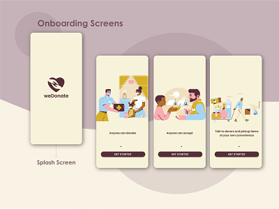 weDonate - Donation App onboarding screens