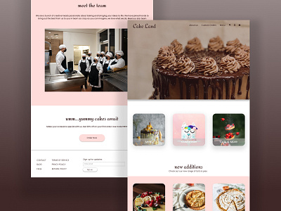 Cake Land app design cake website concept design figma interaction design landing page product design ui design uiux design ux design web design website design