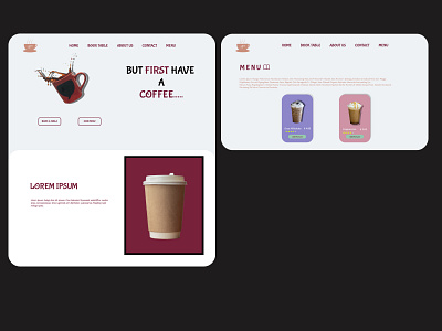 Coffee Shop design typography ux web design