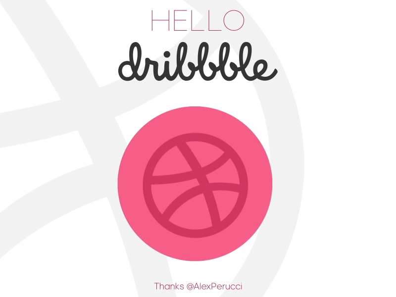 Hello Dribbble after effects animation debut dribbble first shot hello thanks