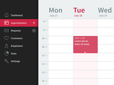 Appointments Calendar administration appointments calendar system ui