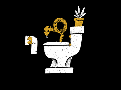 MKU - Creepy editorial editorial illustration illustration mku procreate snake texture toilet