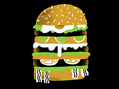 MKU Day 14 - Food editorial editorial illustration hamburger illustration mku procreate texture