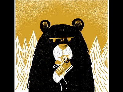 MKU Day 16 - Adventure bear editorial editorial illustration illustration mku procreate texture