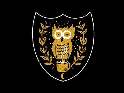MKU 18 - Emblem coffee editorial editorial illustration emblem illustration mku owl procreate texture