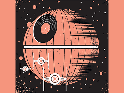 May the 4th deathstar editorial editorial illustration illustration maythe4th maythe4thbewithyou record starwars texture tiefighter vinyl