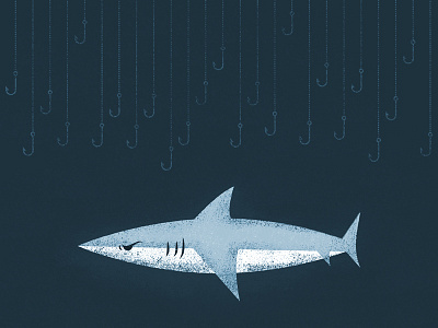 Shark illustration shark. hooks