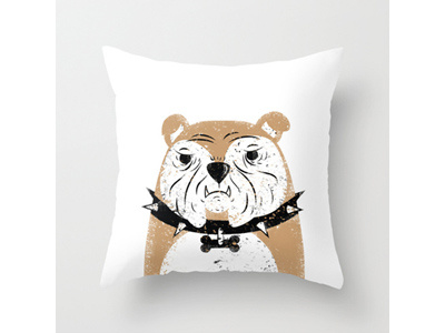 Bully Pillow dog i still love cats illustration pillow whoreing
