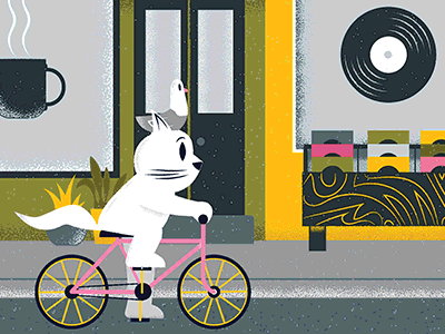 Skillshare Animation animation bike cat editorial editorial illustration illustration skillshare texture