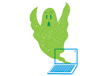 Ghosted business editorial editorial illustration emails ghost ghosted illustration laptop texture ui design ux