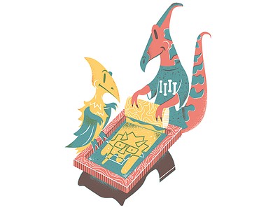 Silkscreening Dinos art dinosaur editorial editorial illustration famous illustrator illustration silkscreening texture