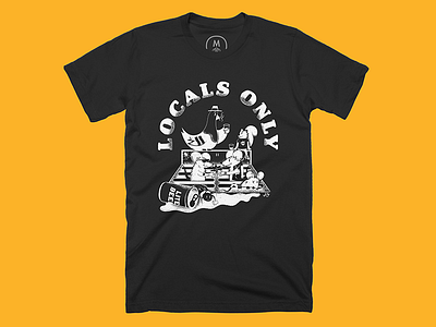 Locals Only - White Ink best illustration editorial editorial illustration illustration shirt shirt design texture